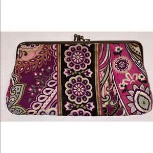 Vera Bradley Very Berry Paisley Double Kisslock Clutch Wallet